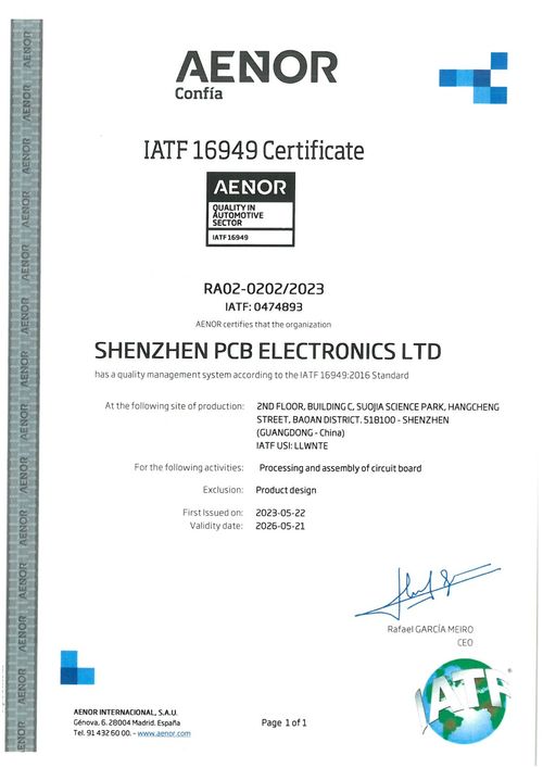 Iatf 16949 Quality Management System Certificate