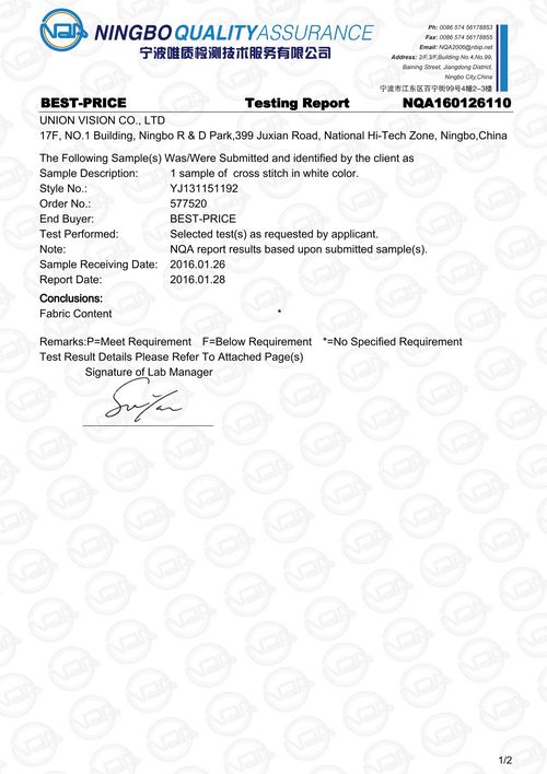 Textile Testing Report