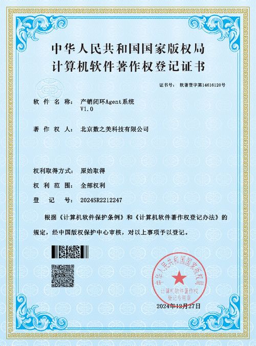 Computer Software Copyright Registration Certificate