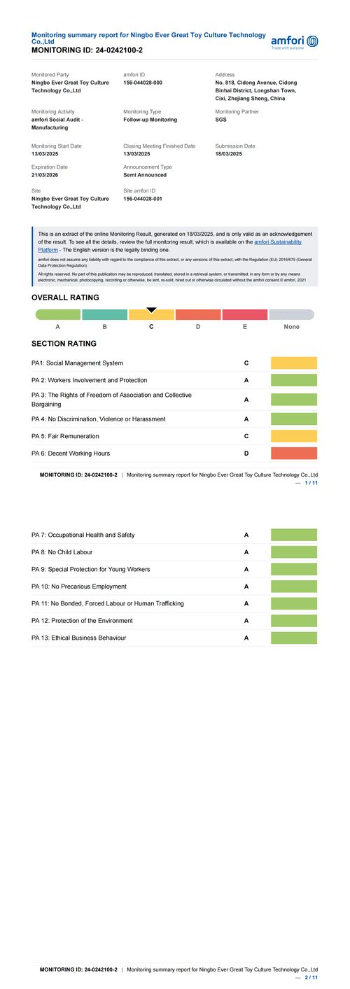 Amfori Bsci Social Responsibility Audit Report