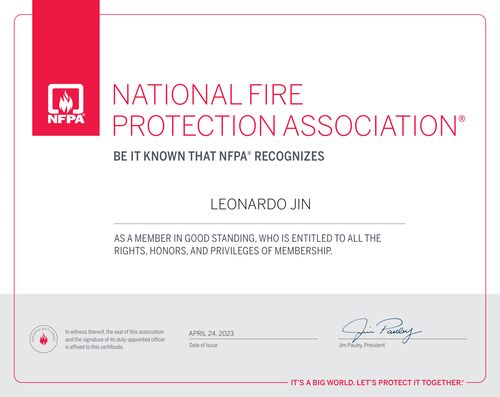 Nfpa Membership Certificate
