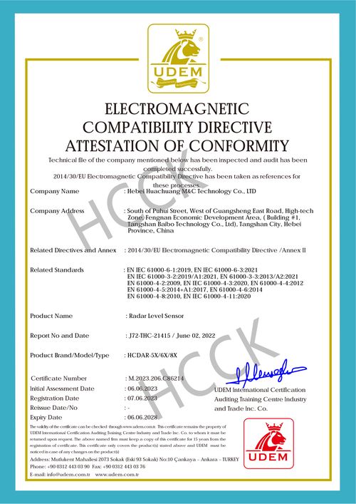 Electromagnetic Compatibility Compliance Certificate
