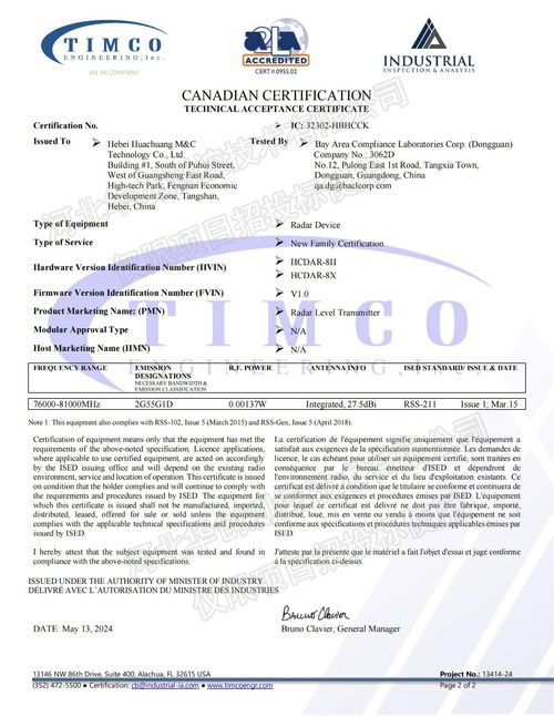 Canadian Technical Recognition Certificate