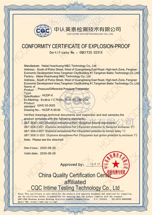 Explosion-proof Certificate